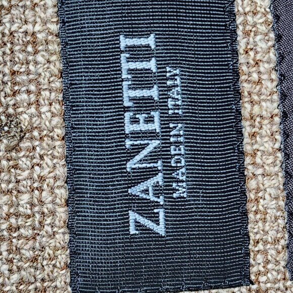 Zanetti Angelico Giacca Woven Tan Blazer, Men's 38 - Picture 8 of 11